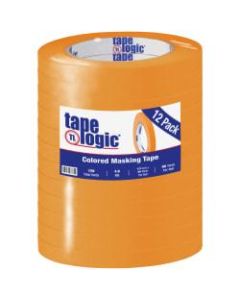 Tape Logic Color Masking Tape, 3in Core, 0.5in x 180ft, Orange, Case Of 12