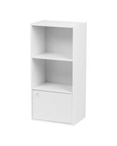 IRIS 35inH 3-Tier Storage Shelf With Door, White