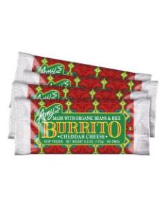 Amys Cheddar Cheese, Bean And Rice Burritos, 6 Oz, Pack Of 4 Burritos