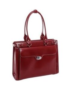 McKlein Winnetka Italian Leather Briefcase, Red