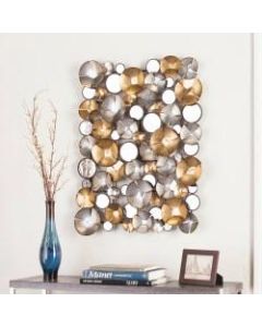 Southern Enterprises Locarno Metal Wall Sculpture, 35 1/2in x 28in, Gold/Silver