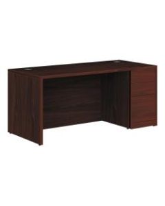 HON 10500 Series 66inW 3-Drawer Right-Pedestal Desk, Mahogany