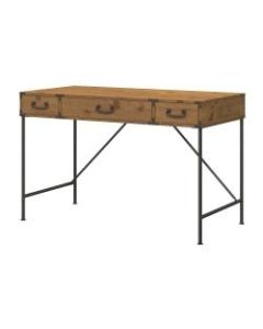 kathy ireland Home by Bush Furniture Ironworks Writing Desk, Vintage Golden Pine, Standard Delivery