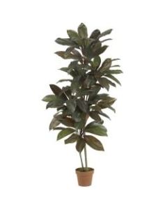 Nearly Natural 5ftH Real-Touch Silk Cordyline Plant With Pot, Green