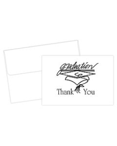 Great Papers! Thank You Cards For Graduation, 4 7/8in x 3 3/8in, Black/White, Pack Of 20