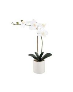 Realspace 18-1/2inH Real Touch Orchid In Ceramic Pot, White