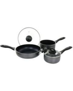 Oster Clairborne 5-Piece Nonstick Cookware Set, Charcoal Gray