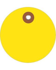 Office Depot Brand Plastic Circle Tags, 2in, Yellow, Pack Of 100
