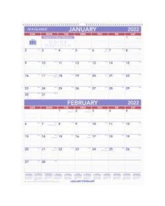 AT-A-GLANCE Monthly Wirebound Wall Calendar, 22in x 29in, January To December 2022, PM928