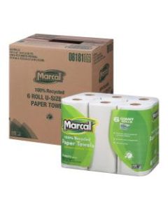 Marcal Quilted 2-Ply Paper Towels, 140 Sheets Per Roll, Pack Of 24 Rolls