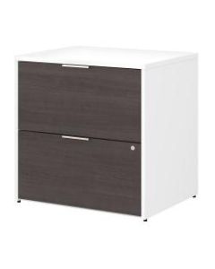Bush Business Furniture Jamestown 29-2/3inW Lateral 2-Drawer File Cabinet, Storm Gray/White, Standard Delivery