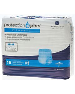 Protection Plus Classic Protective Underwear, Large, 40 - 56in, White, 18 Per Bag, Case Of 4 Bags