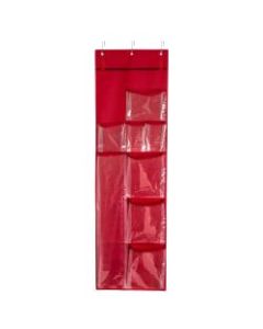 Honey Can Do Over-The-Door Wrapping Paper Organizer, 64in x 18-1/2in, Red