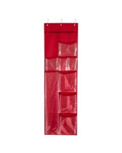 Honey Can Do Over-The-Door Wrapping Paper Organizer, 64in x 18-1/2in, Red