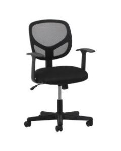 OFM Essentials Swivel Mesh Mid-Back Task Chair, Fixed Arms, Black/Silver
