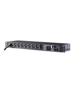 CyberPower PDU31002 100 - 120 VAC 20A Monitored PDU - 8 Outlets, 12 ft, NEMA L5-20P (5-20P Adapter), Horizontal, 1U, LCD, 3YR Warranty