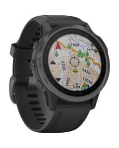 Garmin f&Auml;nix 6S Sapphire GPS Watch - Wrist - 32 GB - 1.2in - 240 x 240 - Touchscreen - Bluetooth - Wireless LAN - GPS - 480 Hour - Round - 1.65in - Carbon Gray Case - Black Band - Diamond-like Carbon (DLC) - Sapphire