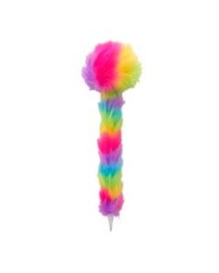 Office Depot Brand Pom Pom Ballpoint Pen, Medium Point, 0.7 mm, Rainbow Barrel, Black Ink