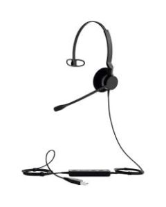 Jabra BIZ 2300 USB UC Wired Mono Headset - Mono - USB - Wired - Over-the-head - Monaural - Supra-aural - Noise Cancelling, Noise Reduction Microphone