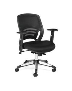Offices To Go Mesh Mid-Back Chair, Black/Aluminum