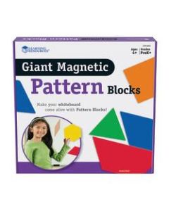 Learning Resources Giant Magnetic Pattern Blocks, Grades Pre-K - 9, Pack Of 47