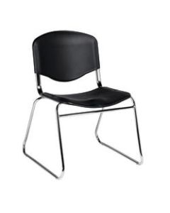 Offices To Go Stackable Chair, 31inH x 22 1/2inW x 22inD, Black/Chrome, Pack Of 2