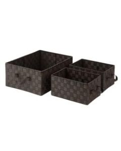 Honey-Can-Do Woven Baskets 3-Piece Set, Espresso