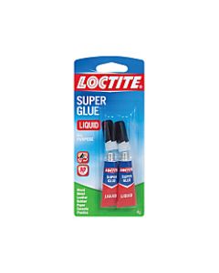 Loctite Liquid Super Glue, 0.14 Oz, Clear, Pack Of 2