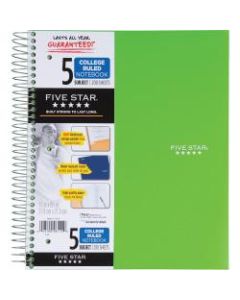 Mead Wirebound College-ruled Notebook - 200 Sheets - Wire Bound - 8 1/2in x 11in - White Paper - Assorted Cover - Poly Cover - Perforated, Pocket Divider - 1Each