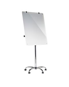 MasterVision Heavy-Duty Magnetic Glass Easel, Steel, White