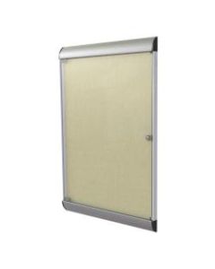 Ghent Silhouette 1-Door Enclosed Bulletin Board, Vinyl, Satin & Black Aluminum Frame, Caramel