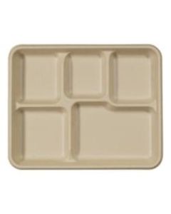World Centric Fiber Trays, 5 Compartments, 1inH x 10-1/2inW x 8-1/2inD, Natural, Pack Of 400 Trays