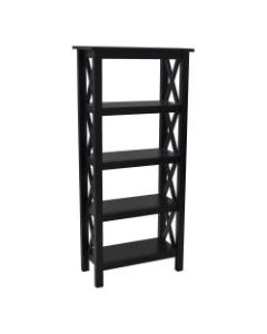 Linon Home Decor Products Dallin 54-7/16inH 4-Shelf Home Office Bookcase, Black