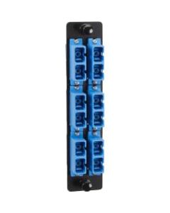 Black Box High-Density Adapter Panel, Ceramic Sleeves, (6) SC Duplex Pairs, Blue - 6 x SC Duplex - 6 Port(s) - 6 x RJ-11 - 6 x Duplex