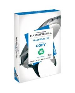 Hammermill Great White Recycled Copy Paper, Ledger Size (11in x 17in), 20 Lb, 30% Recycled, 92 (U.S.) Brightness, Ream Of 500 Sheets