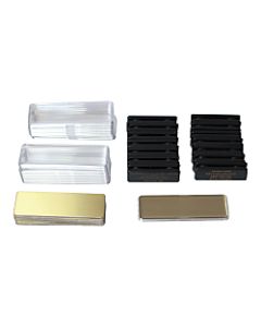 The Mighty Badge Name Badge Starter Kit, For Laser Printers, 1in x 3in, Gold, Pack Of 10