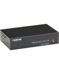 Black Box MediaCento VX 4-Port Transmitter - 1 Input Device - 1 Output Device - 1000 ft Range - 4 x Network (RJ-45) - 1 x VGA In - 1 x VGA Out - Serial Port - WUXGA - 1920 x 1200