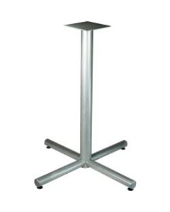 Lorell Silver Bistro-height X-leg Table Base - Metallic Silver X-shaped Base - 40.75in Height x 32in Width - Assembly Required