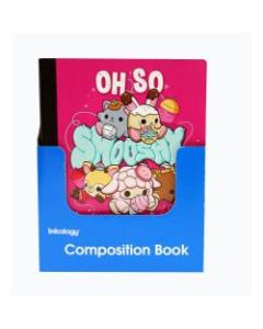 Inkology Composition Books, Smooshy Mushy, 7-1/2in x 9-3/4in, College Ruled, 200 Pages (100 Sheets), Assorted Designs, Pack Of 12 Books