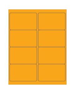 Office Depot Brand Labels, LL179OR, Rectangle, 4in x 2 1/2in, Fluorescent Orange, Case Of 800