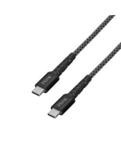 iHome Nylon Braided USB-C To USB-C Cable, 6ft, Black
