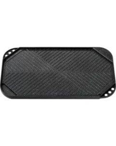 Starfrit The Rock 10.6-Inch x 19.5-Inch Reversible Grill/Griddle - 11.02in Length Grill/Griddle Plate - Cast Aluminium Base - Grilling, Cooking - Dishwasher Safe - Oven Safe - Black