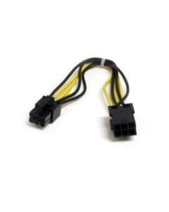 Star Tech.com 8in 6 pin PCI Express Power Extension Cable - For PCI Express Card - Black - 8in Cord Length - 1