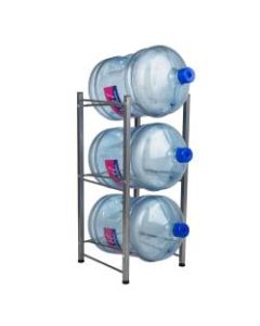 Mind Reader 3-Tier Water Cooler Jug Rack, 29 1/2inH x 13 7/16inW x 13 7/16inD, Silver