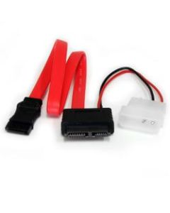 StarTech.com 12in Slimline SATA to SATA w/ LP4 Adapter - SATA for Hard Drive - 1 ft - 1 Pack - 1 x SATA - 1 x SATA