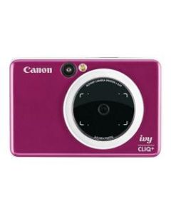 Canon ivy CLIQ+ - Digital camera - compact with instant photo printer - 8.0 MP - Bluetooth - ruby red