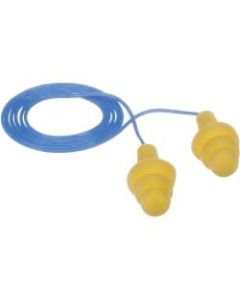 E-A-R UltraFit Corded Earplugs - Comfortable, Reusable, Washable, Dielectric, Disposable - Noise, Blast Protection - Polymer, Vinyl Cord - Yellow - 100 / Bag