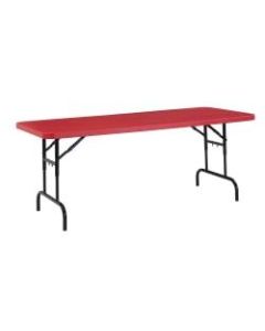 National Public Seating Primary Color Adjustable Folding Table, Rectangle, Red/Black