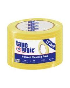 Tape Logic Color Masking Tape, 3in Core, 0.25in x 180ft, Yellow, Case Of 12