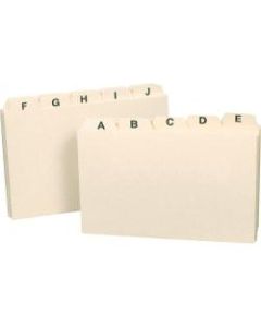 Smead Alphabetic Card Guides, 5in x 3in, 1/5-Cut Tab, Manila, Box Of 12